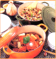 ル・クルーゼ,ココットオーバル鍋で,金目鯛のあら煮/桜エビと梅の炊き込みご飯